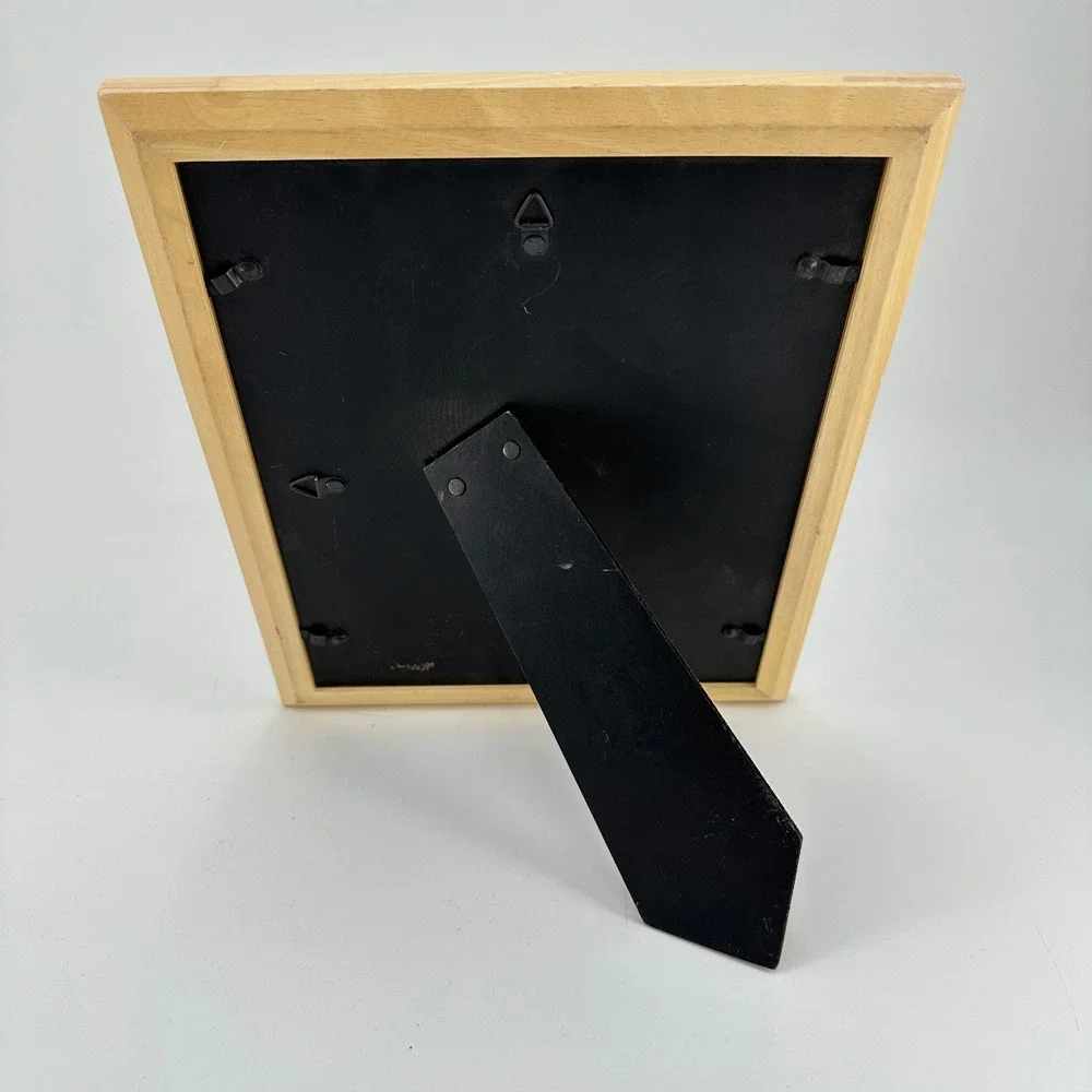 Malden International Designs 8x10 Natural Light Wood Picture Frame Easel Back